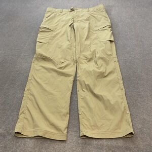 REI Co-op Pants Mens 36x30 Beige Nylon Cargo Relaxed Hiking Snap Leg Quick Dry